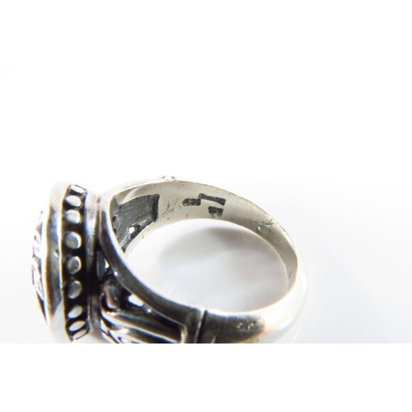 Pierced Flower & Leaf Ring Vintage Sterling Silver Celtic Style Size 5 1/2 - Picture 5 of 9